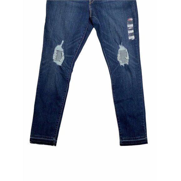 Levi's Women's Plus 711 Blue Denim Distressed Skinny Jeans Size 16W - Picture 4 of 12